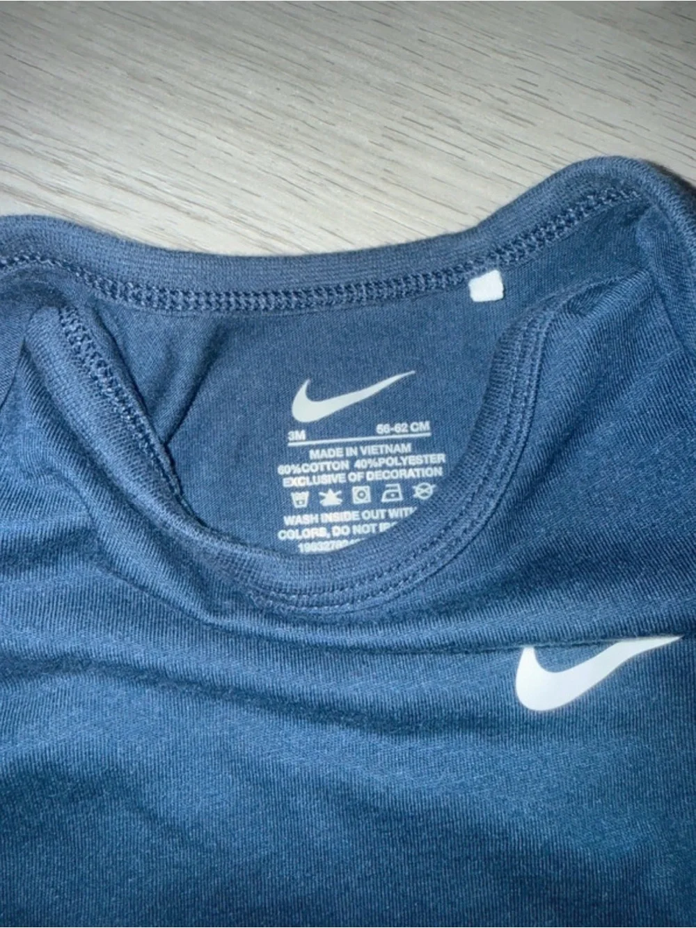 Nike Dark Navy Blue Infant One-Piece Bodysuit with Swoosh